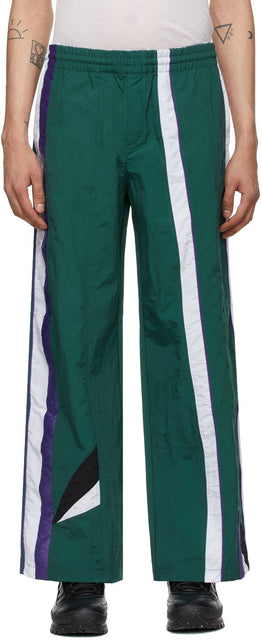 MCQ Green Striped Track Lounge Pants - Pantalon de salon à rayures à rayures vertes MCQ - MCQ 녹색 줄무늬 트랙 라운지 바지
