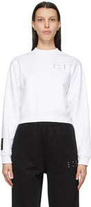 MCQ White Jack Branded Cropped Sweatshirt - Sweat-shirt recadré blanc de marque MCQ - MCQ 화이트 잭 브랜드 자른 셔츠 브랜드