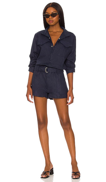 MIKOH Perla Romper in Blue MIKOH PERLA RAIPER en bleu Mikoh Perla Romper蓝色