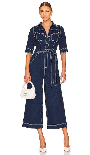 MINKPINK Marjo Denim Jumpsuit in Blue Combinaison de denim de marjo de Minkpink en bleu Minkpink Marjo牛仔布蓝色