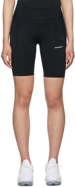 MISBHV Black Lycra Techno Sport Biker Shorts - MISBHV Noir Techno Sport Biker Short - MISBHV 블랙 라이크라 테크노 스포츠 바이커 반바지