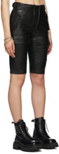 MISBHV Black Vegan Leather Moto Shorts