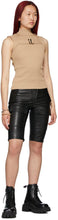 MISBHV Black Vegan Leather Moto Shorts
