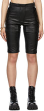 MISBHV Black Vegan Leather Moto Shorts - MISBHV NOIR VEGAN CUIR MOTO Short - MISBHV 검은 채식주의 자의 가죽 모토 반바지