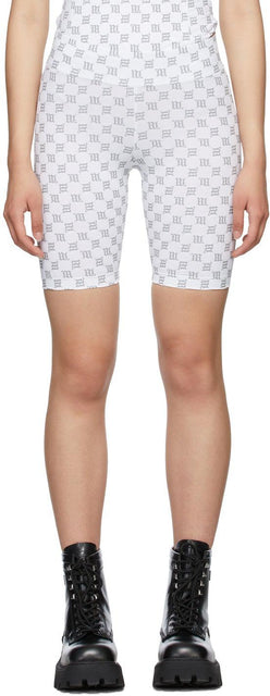 MISBHV White Monogram Biker Shorts - MISBHV Blanc Monogram Biker Short - MISBHV 화이트 모노그램 바이커 반바지