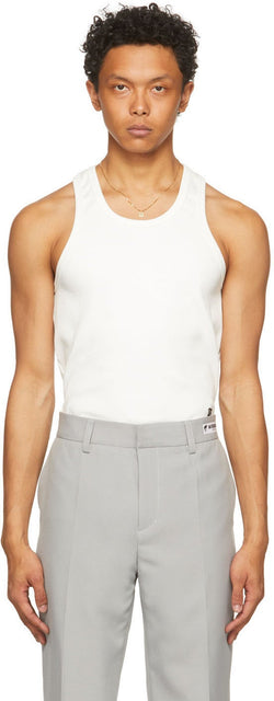 MISBHV White Ribbed Tank Top - Débardeur nervuré blanc malbhv - MISBHV 화이트 리브 탱크 탑