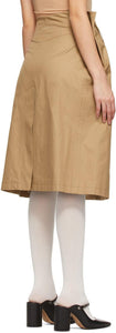 MM6 Maison Margiela Beige Gabardine Transformative Skirt
