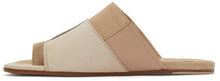 MM6 Maison Margiela Beige Patchwork Flat Sandals