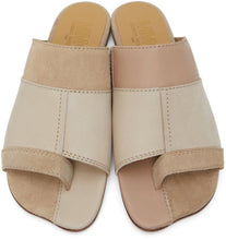 MM6 Maison Margiela Beige Patchwork Flat Sandals