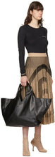 MM6 Maison Margiela Beige Pleated Logo Skirt