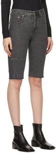 MM6 Maison Margiela Black Denim Paneled Shorts