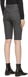 MM6 Maison Margiela Black Denim Paneled Shorts