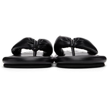 MM6 Maison Margiela Black Faux-Leather Padded Sandals
