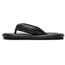 MM6 Maison Margiela Black Faux-Leather Padded Sandals