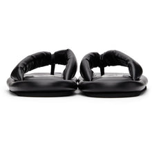 MM6 Maison Margiela Black Faux-Leather Padded Sandals