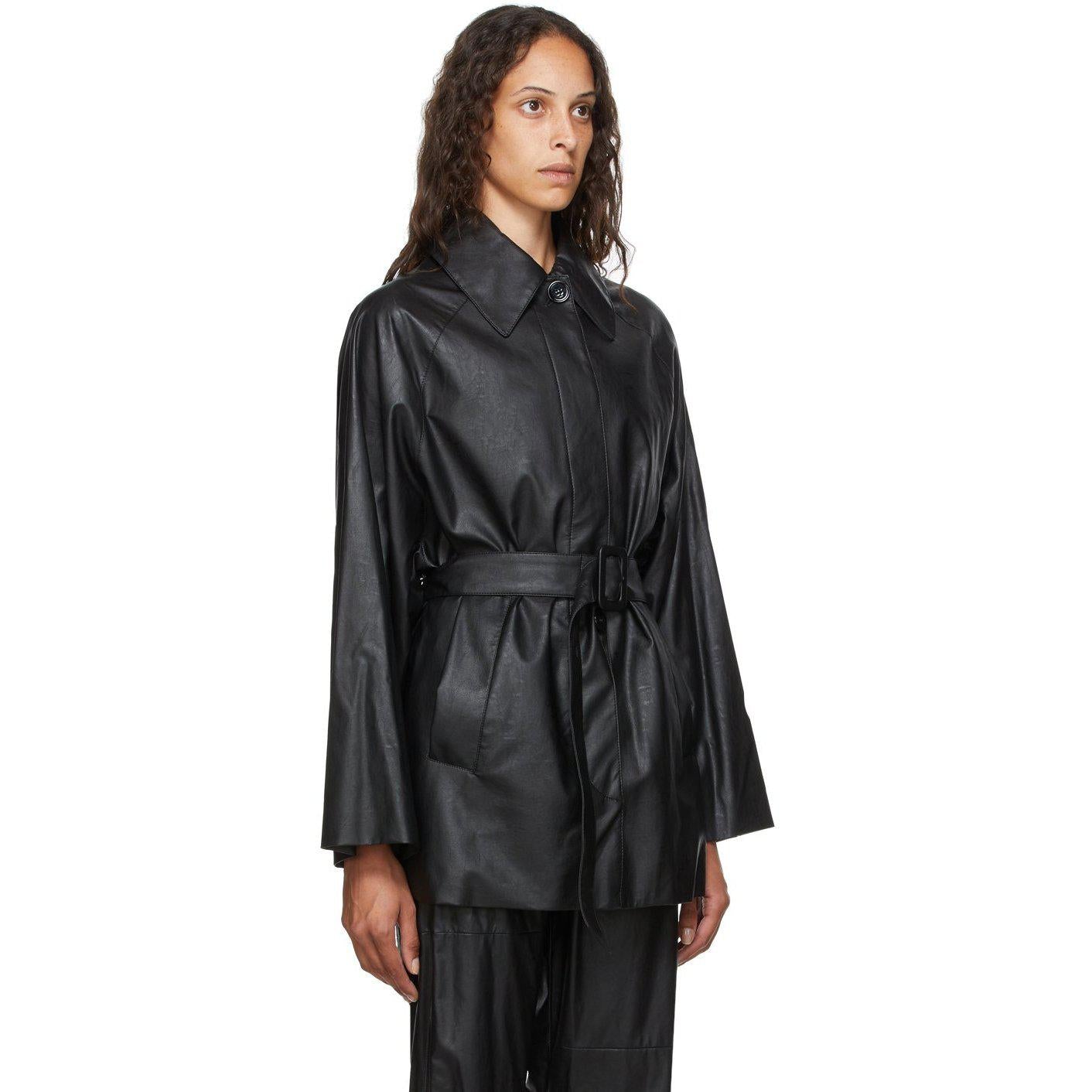 MM6 Maison Margiela Black Faux-Leather Shirt Jacket – BlackSkinny