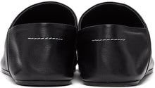 MM6 Maison Margiela Black Leather Slippers