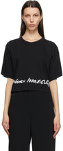 MM6 Maison Margiela Black Logo Cropped T-Shirt - MM6 MAISON MARGIELA T-shirt recadré de logo noir - MM6 Maison Margiela 블랙 로고가 자른 티셔츠를 자른다