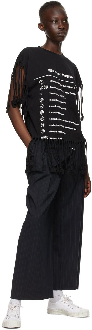 MM6 Maison Margiela Black Logo Fringe T-Shirt