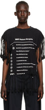 MM6 Maison Margiela Black Logo Fringe T-Shirt - MM6 Maison Margiela Black Logo T-shirt Fringe - MM6 Maison Margiela 블랙 로고 프린지 티셔츠