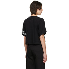 MM6 Maison Margiela Black Motocross Logo Cropped T-Shirt
