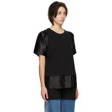 MM6 Maison Margiela Black Satin Spliced T-Shirt