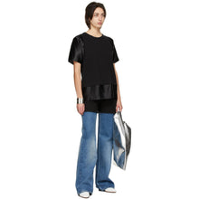 MM6 Maison Margiela Black Satin Spliced T-Shirt