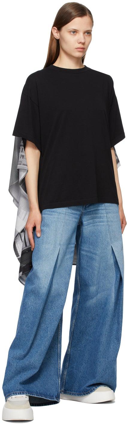 MM6 Maison Margiela Black Scarf Back T-Shirt