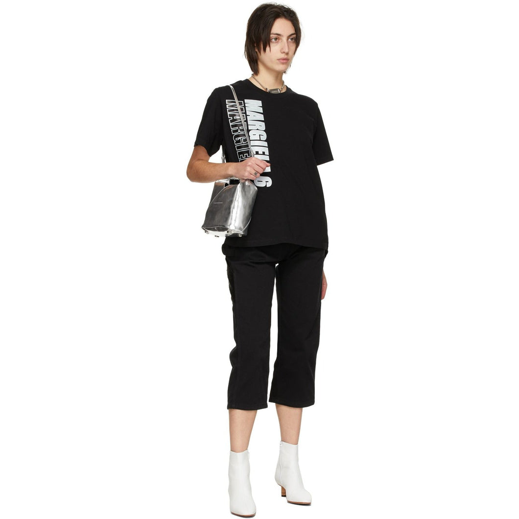 MM6 Maison Margiela Black Vertical Logo T-Shirt