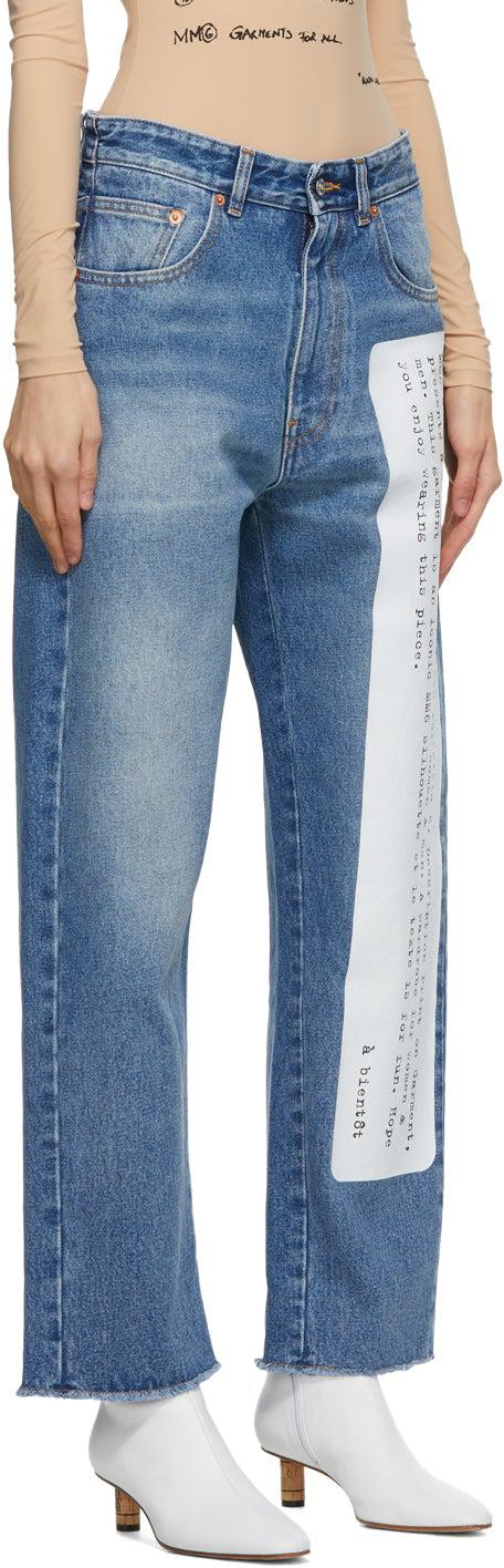 MM6 Maison Margiela Blue Text Graphic Jeans – BlackSkinny