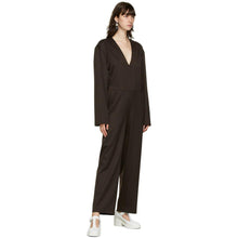 MM6 Maison Margiela Brown V-Neck Jumpsuit - Combinaison MM6 Maison Margiela Marron Col V - MM6 Maison Margiela Brown V-Neck Jumpsuit.