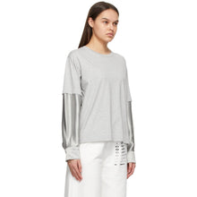 MM6 Maison Margiela Grey Double Layer Long Sleeve T-Shirt