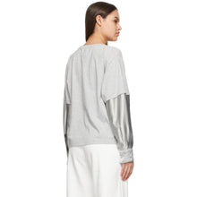 MM6 Maison Margiela Grey Double Layer Long Sleeve T-Shirt