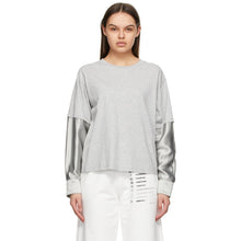 MM6 Maison Margiela Grey Double Layer Long Sleeve T-Shirt - T-shirt à manches longues à double couche de mm6 MAISON MARGIELA - MM6 Maison Margiela 그레이 더블 레이어 긴 소매 티셔츠