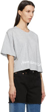 MM6 Maison Margiela Grey Logo Cropped T-Shirt