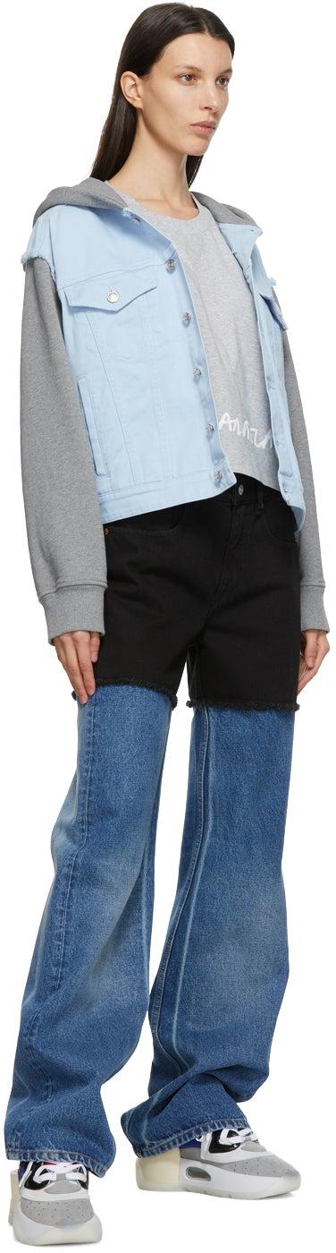 MM6 Maison Margiela Grey Logo Cropped T-Shirt