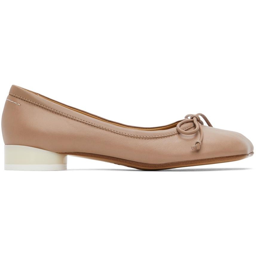 MM6 Maison Margiela Pink Leather Ballerina Flats – BlackSkinny