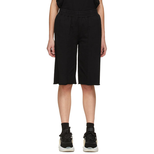 MM6 Maison Margiela SSENSE Exclusive Black Sweat Shorts - MM6 MAISON MARGIELA SSENSE Swew Sweat Black Sweat - MM6 Maison Margiela Ssense 독점적 인 검은 땀 반바지