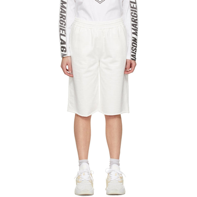 MM6 Maison Margiela SSENSE Exclusive Off-White Lounge Shorts - MM6 MAISON MARGIELA SSESense SSEPL EXCLUSIVE BLANCHE SHORTS - MM6 Maison Margiela Ssense 독점적 인 오프 화이트 라운지 반바지