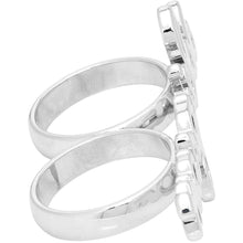 MM6 Maison Margiela Silver Double Logo Ring - MM6 MAISON MARGIELA ARGENT Bague Double Logo Silver - MM6 Maison Margiela 실버 이중 로고 링