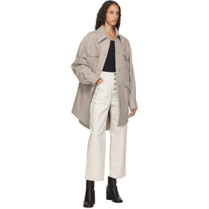 MM6 Maison Margiela White 4-Button Jeans - MM6 Maison Margiela Blanc Jeunes à 4 boutons - MM6 Maison Margiela 화이트 4 버튼 청바지