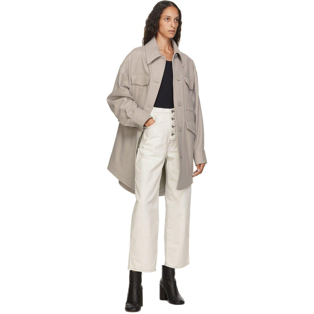 MM6 Maison Margiela White 4-Button Jeans - MM6 Maison Margiela Blanc Jeunes à 4 boutons - MM6 Maison Margiela 화이트 4 버튼 청바지