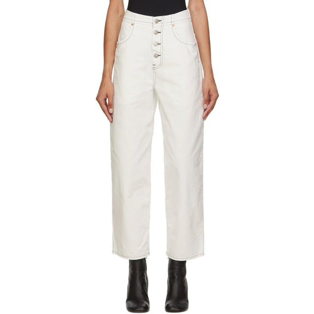MM6 Maison Margiela White 4-Button Jeans