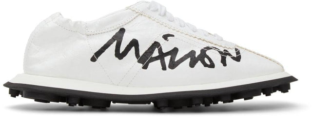 MM6 Maison Margiela White 6 Racer Sneakers - MM6 MAISON MARGIELA WHITE 6 Sneakers Racer - MM6 Maison Margiela 화이트 6 레이서 스니커즈