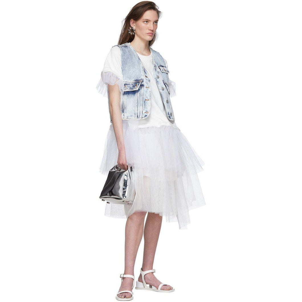 MM6 Maison Margiela White Cushion Heel Sandals - MM6 MAISON MARGIELA Coussin blanc Sandales de talon - MM6 Maison Margiela 화이트 쿠션 힐 샌들