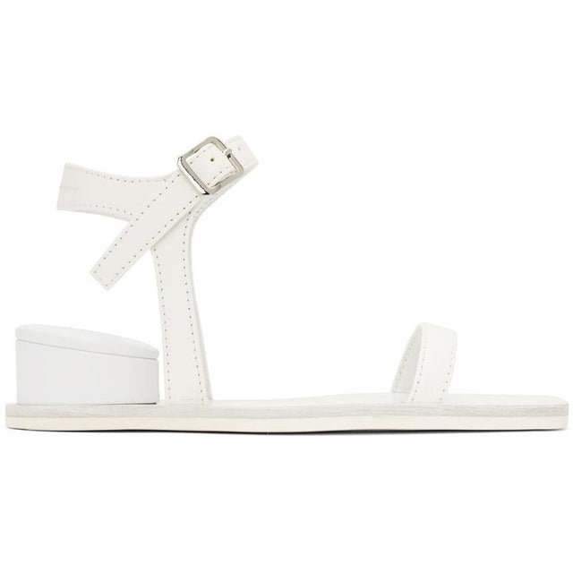 MM6 Maison Margiela White Cushion Heel Sandals