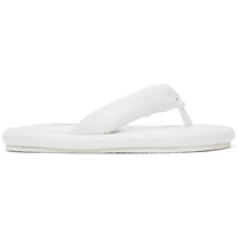 MM6 Maison Margiela White Faux-Leather Padded Sandals - MM6 MAISON MARGIELA Sandales rembourrées en similicuir en faux cuir blanc - MM6 Maison Margiela 화이트 가짜 가죽 패딩 샌들