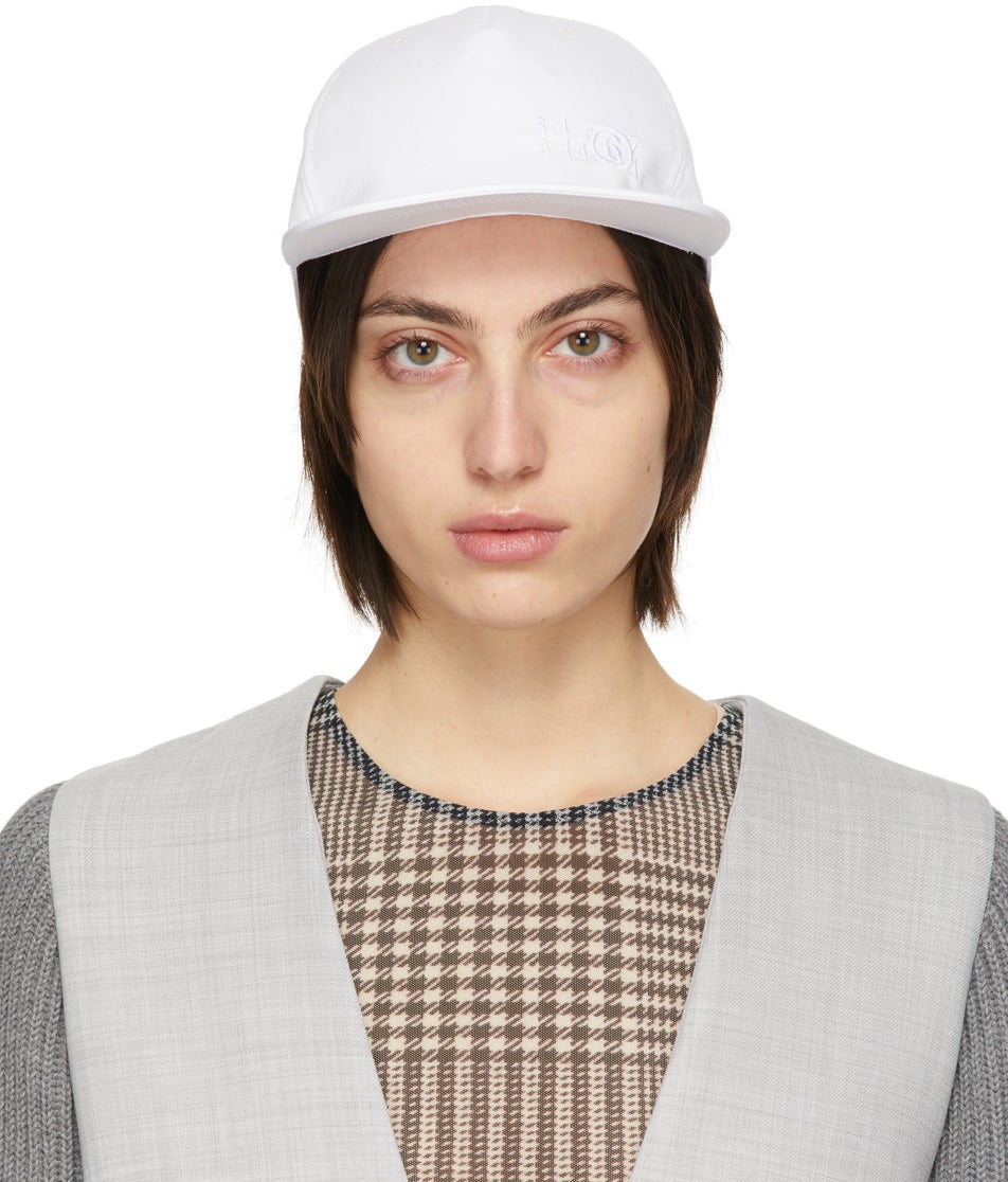 MM6 Maison Margiela White Logo Cap – BlackSkinny