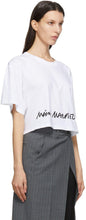 MM6 Maison Margiela White Logo Cropped T-Shirt