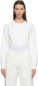 MM6 Maison Margiela White Sweatshirt Bodysuit - MM6 MAISON MARGIELA Body Sweat-shirt blanc - MM6 Maison Margiela White Sweatshirt Bodysuit.
